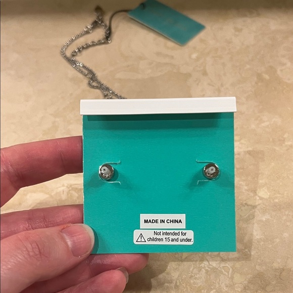 Kurt Geiger Silver and Blue Enamel Eagle Head Necklace and Earrings Bundle - Picture 6 of 7